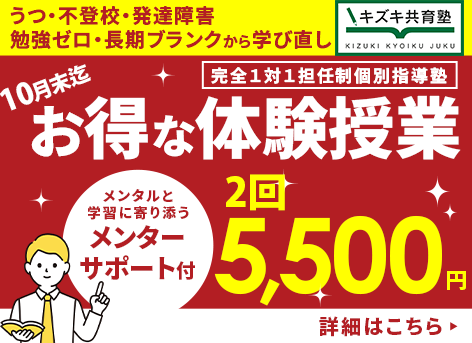2025年10月の体験授業キャンペーンのお知らせ 体験授業2回5,500円〜 メンターサポートつき 申し込み期間10月末まで